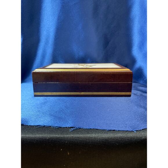 Vintage Wooden Keepsake Box Tile Lid with Pheasant Birds - Picture 2 of 6